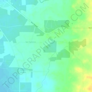 Mappa topografica Río Coca, altitudine, rilievo
