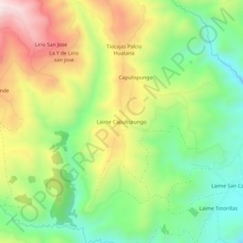 Mappa topografica Laime Capulispungo, altitudine, rilievo