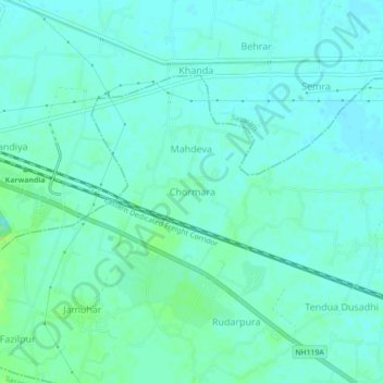 Mappa topografica Chormara, altitudine, rilievo
