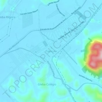 Mappa topografica Papucaia, altitudine, rilievo