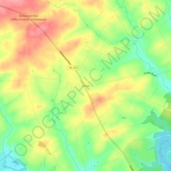Mappa topografica Union, altitudine, rilievo