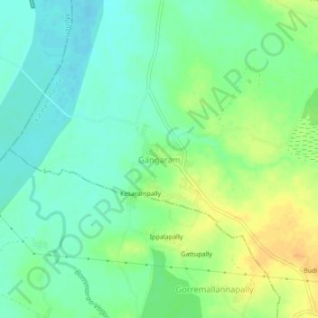 Mappa topografica Gangaram, altitudine, rilievo