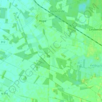 Mappa topografica Adolfsglück, altitudine, rilievo