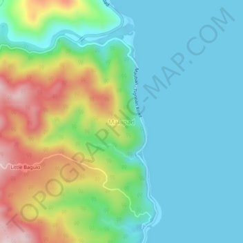Mappa topografica Malapad, altitudine, rilievo