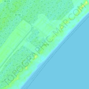 Mappa topografica Caueira, altitudine, rilievo