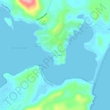 Mappa topografica Smiths Lake, altitudine, rilievo