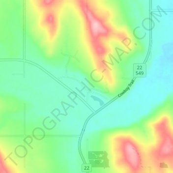 Mappa topografica Millarville, altitudine, rilievo