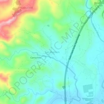 Mappa topografica San Ramon, altitudine, rilievo