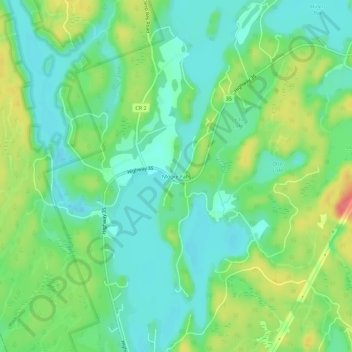 Mappa topografica Moore Falls, altitudine, rilievo