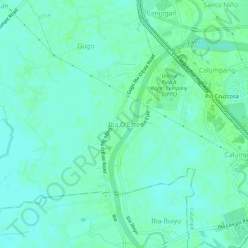 Mappa topografica Iba O'Este, altitudine, rilievo