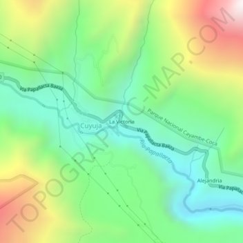 Mappa topografica La Victoria, altitudine, rilievo