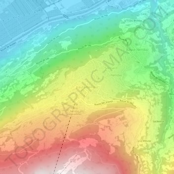 Mappa topografica Haute Nendaz, altitudine, rilievo