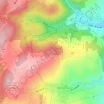 Mappa topografica Naturdenkmal Singersteine, altitudine, rilievo