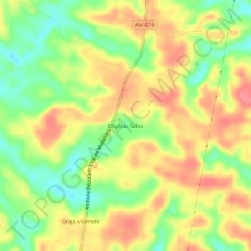 Mappa topografica Efigênio Sales, altitudine, rilievo