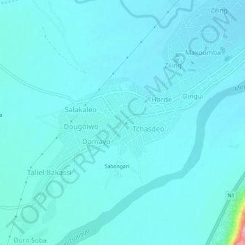 Mappa topografica Meskine, altitudine, rilievo