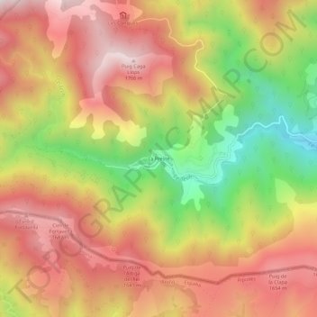 Mappa topografica La Preste, altitudine, rilievo
