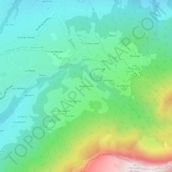 Mappa topografica Mont Piton, altitudine, rilievo