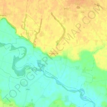 Mappa topografica Acqualunga, altitudine, rilievo