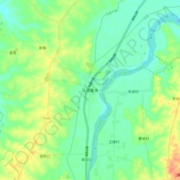 Mappa topografica 马堽集乡, altitudine, rilievo