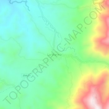 Mappa topografica La Marina, altitudine, rilievo