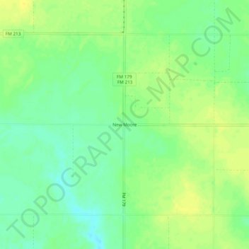 Mappa topografica New Moore, altitudine, rilievo