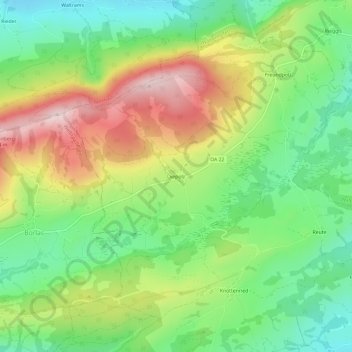 Mappa topografica Diepolz, altitudine, rilievo