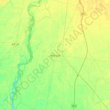 Mappa topografica Shujaabad, altitudine, rilievo