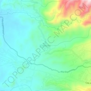 Mappa topografica Córdoba, altitudine, rilievo