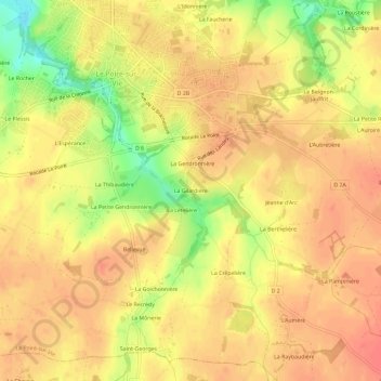 Mappa topografica La Gilardière, altitudine, rilievo