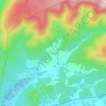 Mappa topografica La Selle, altitudine, rilievo