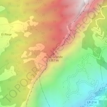 Mappa topografica Hoya Grande, altitudine, rilievo