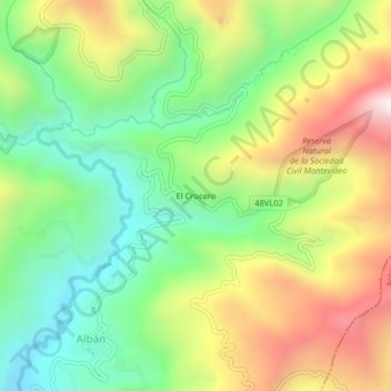 Mappa topografica El Crucero, altitudine, rilievo