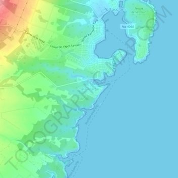 Mappa topografica Cala Marçal, altitudine, rilievo