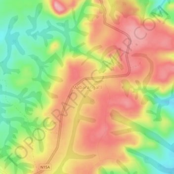 Mappa topografica Mabarangal'l, altitudine, rilievo