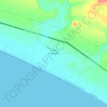 Mappa topografica El Tomatal, altitudine, rilievo