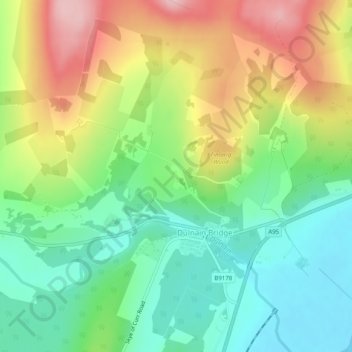 Mappa topografica Finlarig, altitudine, rilievo