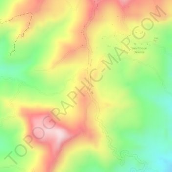 Mappa topografica Cuatro Esquinas, altitudine, rilievo