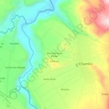 Mappa topografica Jesus del Gran Poder, altitudine, rilievo