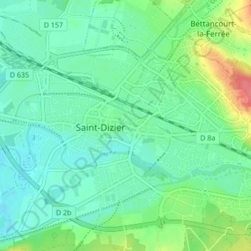 Mappa topografica Centre-Ville, altitudine, rilievo