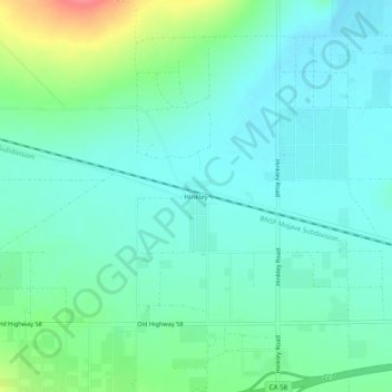 Mappa topografica Hinkley, altitudine, rilievo