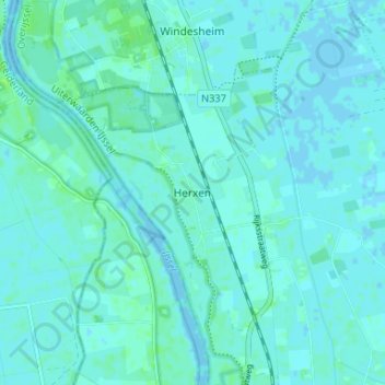Mappa topografica Herxen, altitudine, rilievo