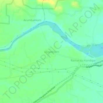 Mappa topografica Vilapakkam, altitudine, rilievo