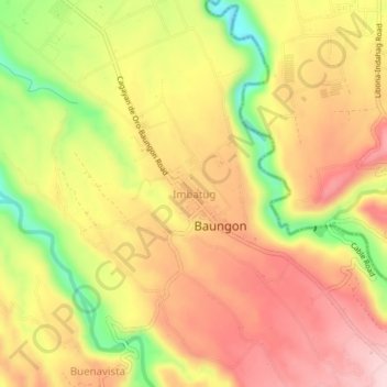 Mappa topografica Imbatug, altitudine, rilievo