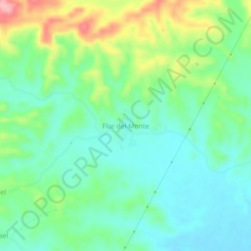 Mappa topografica Flor del Monte, altitudine, rilievo