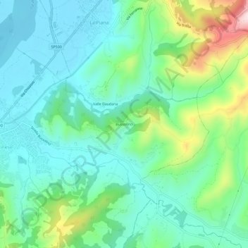 Mappa topografica Bussolino, altitudine, rilievo