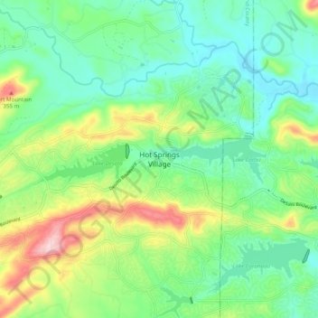 Mappa topografica Hot Springs Village, altitudine, rilievo