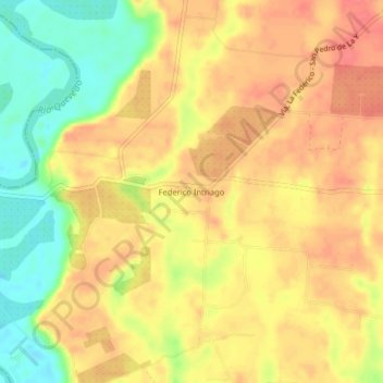 Mappa topografica Federico Intriago, altitudine, rilievo