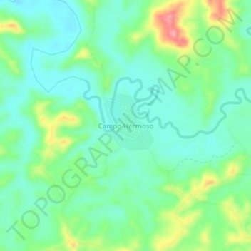 Mappa topografica Campo Hermoso, altitudine, rilievo