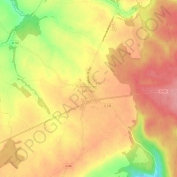 Mappa topografica Fresnoy-en-Bassigny, altitudine, rilievo