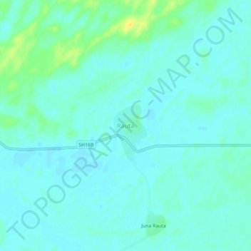 Mappa topografica Rauta, altitudine, rilievo